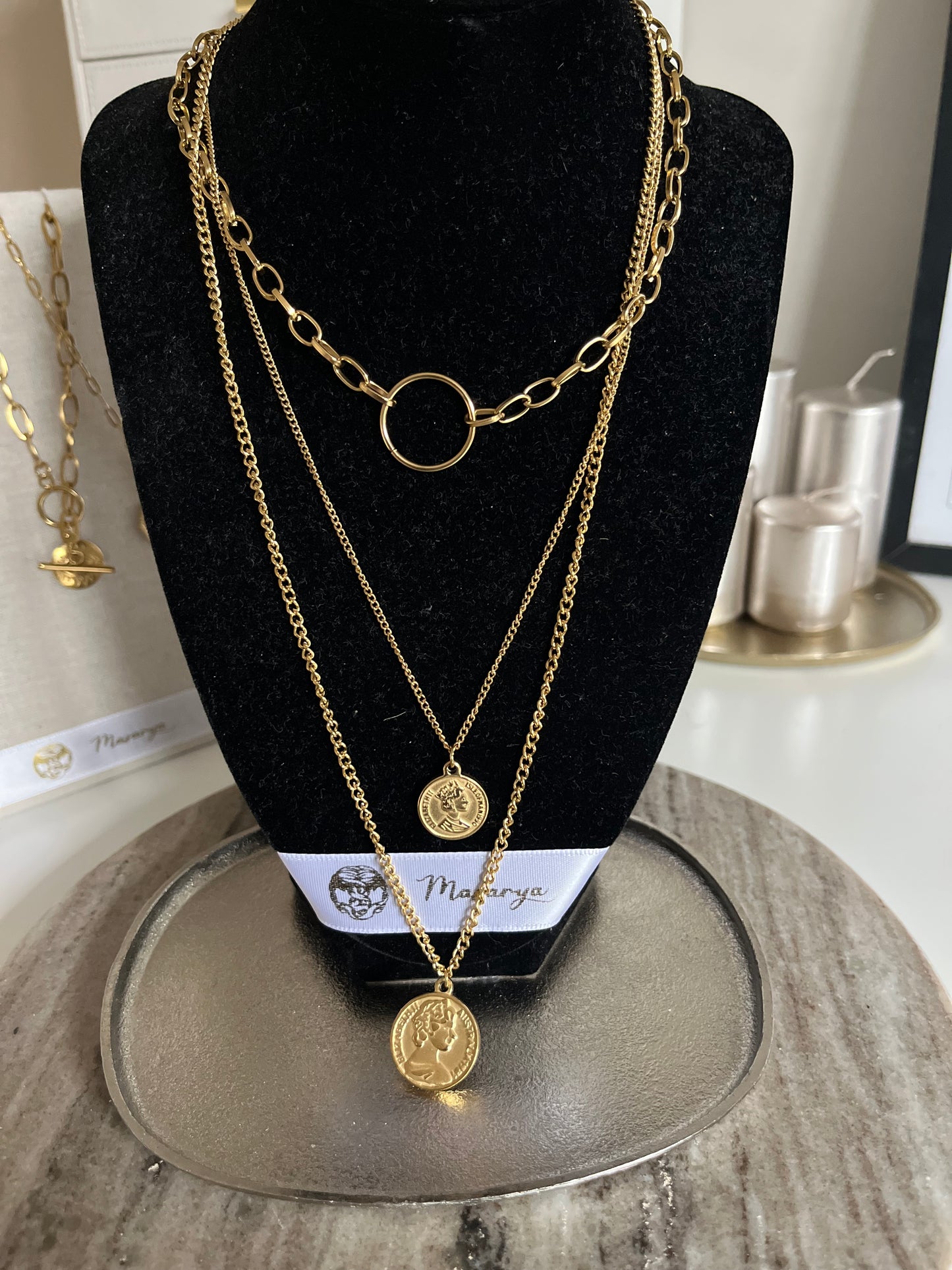 LAURETTE - COLLIER TROIS RANGS DORÉ