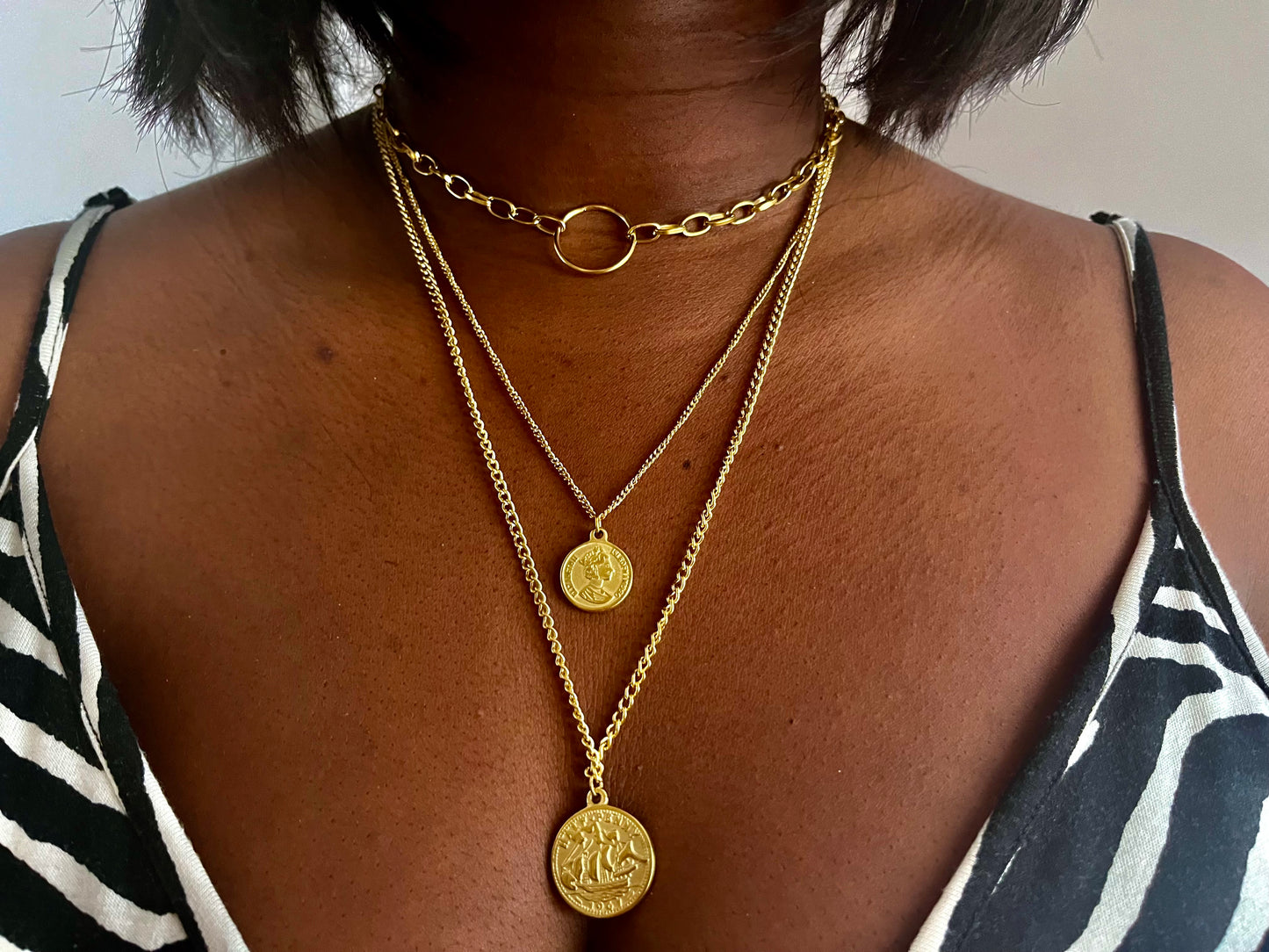 LAURETTE - COLLIER TROIS RANGS DORÉ